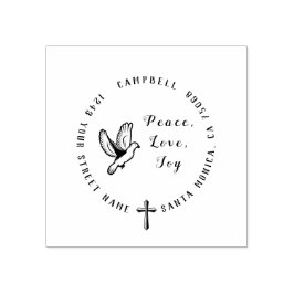 Peace Love Joy | Christelijk retouradres van de ho Rubberstempel
