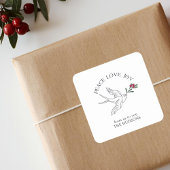 Peace Love Joy Christmas Snow Bird Vierkante Sticker