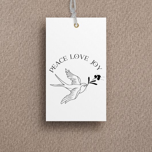 Peace Love Joy Christmas Snow Tattoo Vogelbessen Rubberstempel