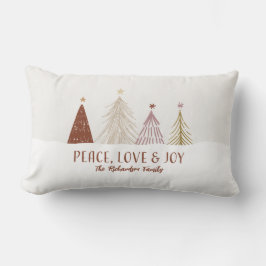 Peace Love & Joy Christmas Trees Holiday Family Kussen
