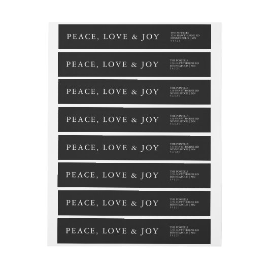 Peace Love Joy Classic Minimal Typography Zwart (Vel)
