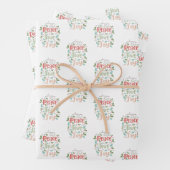 Peace Love Joy Cute Modern Kerstmis Inpakpapier Vel (In situ)