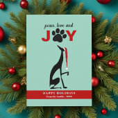 Peace Love Joy Dog Paw Kerstmis Feestdagenkaart