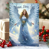 Peace Love Joy Elegant Angel Christmas Feestdagen Kaart