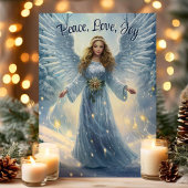 Peace Love Joy Elegant Angel Christmas Feestdagen Kaart