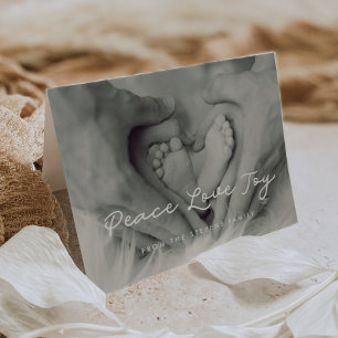 Peace Love Joy Elegant Eenvoudige Foto Feestdagen Kaart