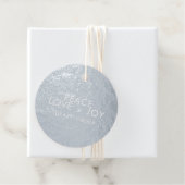 Peace Love Joy Elegante Kerstcirkel Zilver Bedankjes Labels (Met doos)