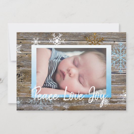 Peace Love Joy Family Feestdagenkaart (Voorkant)