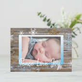 Peace Love Joy Family Feestdagenkaart (Staand voorkant)