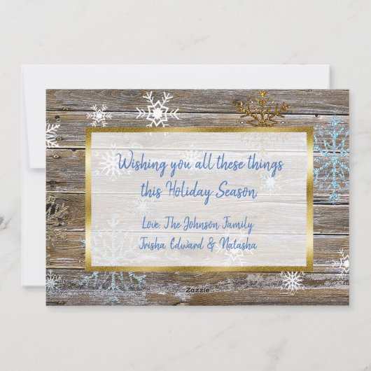 Peace Love Joy Family Feestdagenkaart (Achterkant)