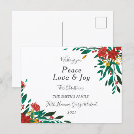 Peace Love Joy Family Merry kerstBriefkaart Briefkaart