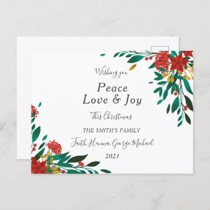 Peace Love Joy Family Merry kerstBriefkaart Briefkaart
