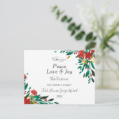 Peace Love Joy Family Merry kerstBriefkaart Briefkaart (Staand voorkant)