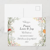 Peace Love Joy Family Merry kerstBriefkaart Briefkaart (Voorkant / Achterkant)