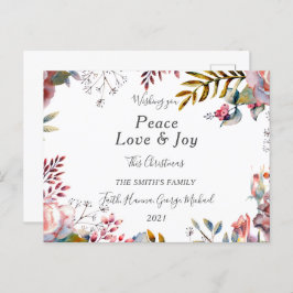 Peace Love Joy Family Merry kerstBriefkaart Briefkaart