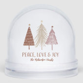 Peace, Love & Joy Family Photo Name Holiday Sneeuwbol (Voorkant)