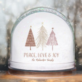 Peace, Love & Joy Family Photo Name Holiday Sneeuwbol
