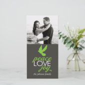 Peace Love Joy Feestdagenkaart (Staand voorkant)