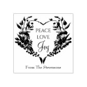 Peace Love Joy Floral Christmas Rubberstempel (Afrduk)