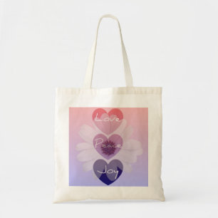 Peace, Love, Joy Flower Bag Tote Bag