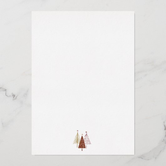 Peace Love Joy Foto gepersonaliseerd Elegant Goud Folie Feestdagenkaart (Achterkant)