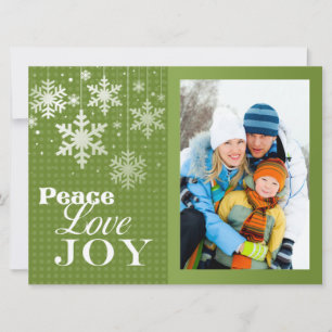 Peace Love Joy-fotokaartje voor kerstmis Feestdagenkaart