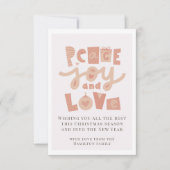 Peace Love Joy-fotokerstkaart Kaart (Voorkant)