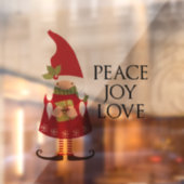 Peace Love Joy Girl Gnome Holiday Raamsticker (Vel 2)