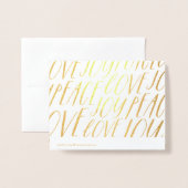 Peace Love Joy Gold Foil Wenskaart voor kerstmis Folie Kaarten (Met envelop)