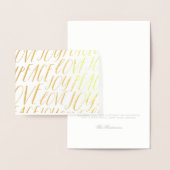Peace Love Joy Gold Foil Wenskaart voor kerstmis Folie Kaarten (Display)