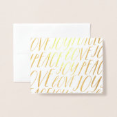 Peace Love Joy Gold Foil Wenskaart voor kerstmis Folie Kaarten (Voorkant met envelop)