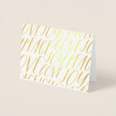 Peace Love Joy Gold Foil Wenskaart voor kerstmis Folie Kaarten (Voorkant)