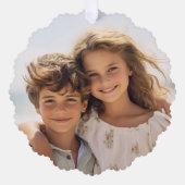 Peace Love Joy Green Bokeh - Christmas Photo Ornament Kaart (Voorkant)