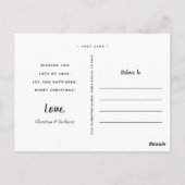 Peace Love Joy Green Iridescent Holiday Foto Briefkaart (Achterkant)