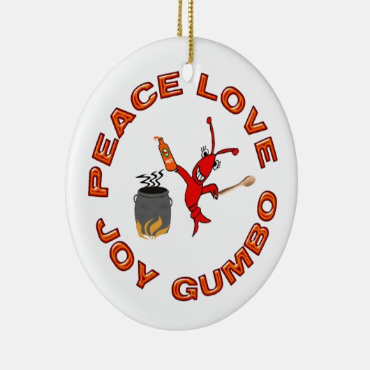 Peace Love Joy Gumbo Cajun Crawfish Ornament (Rechts)