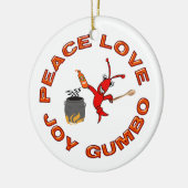 Peace Love Joy Gumbo Cajun Crawfish Ornament (Links)