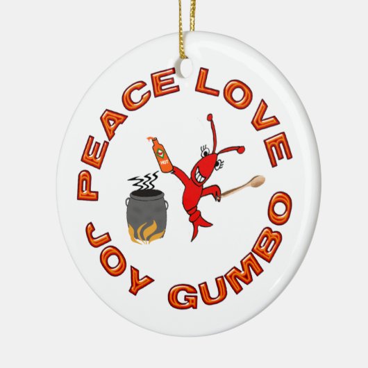 Peace Love Joy Gumbo Cajun Crawfish Ornament (Links)