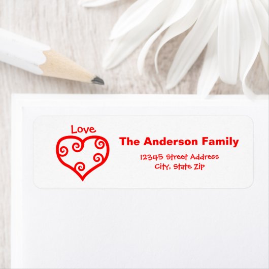 Peace, Love, Joy Heart - Return Address Label (Insitu)