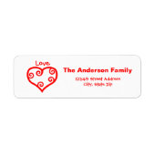 Peace, Love, Joy Heart - Return Address Label (Voorkant)