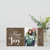 PEACE LOVE JOY | HOLIDAIRE FOTOKAART FEESTDAGENKAART (Staand voorkant)