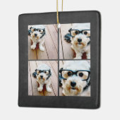 Peace Love Joy Holiday Chalkboard Photo Collage Keramisch Ornament (Links)