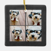 Peace Love Joy Holiday Chalkboard Photo Collage Keramisch Ornament (Voorkant)