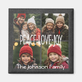 Peace Love Joy Holiday Chalkboard Photo Collage Magneet (Voorkant)