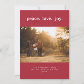 Peace Love Joy Holiday Christmas Flat Vakantie Kaa Feestdagenkaart (Voorkant)