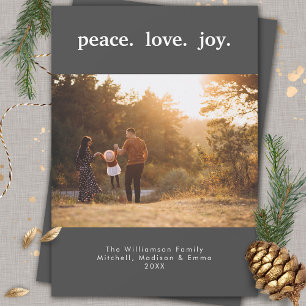 Peace Love Joy Holiday Christmas Flat Vakantie Kaa Feestdagenkaart