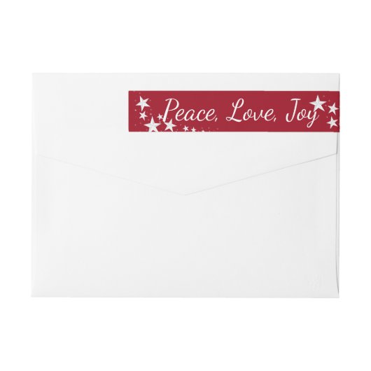 Peace Love Joy Holiday Stars Rood en Wit (Achterkant)