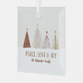 Peace Love & Joy Holidays Christmas Holiday Trees Glas Ornament (Voorkant links)