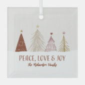 Peace Love & Joy Holidays Christmas Holiday Trees Glas Ornament (Voorkant)