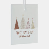 Peace Love & Joy Holidays Christmas Holiday Trees Glas Ornament (Voorkant Rechts)