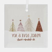 Peace Love & Joy Holidays Christmas Holiday Trees Glas Ornament (Achterkant)
